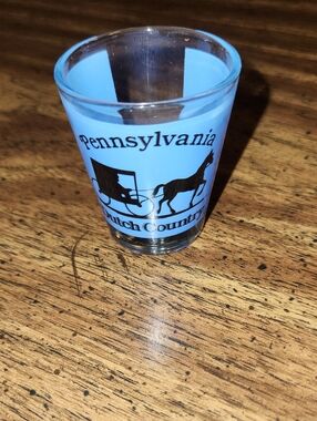 Pennsylvania Dutch Country Blue Shot Glass